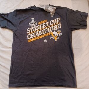 Pittsburgh Penguins 2016 Stanley Cup Champions Black XL Kids Majestic Shirt